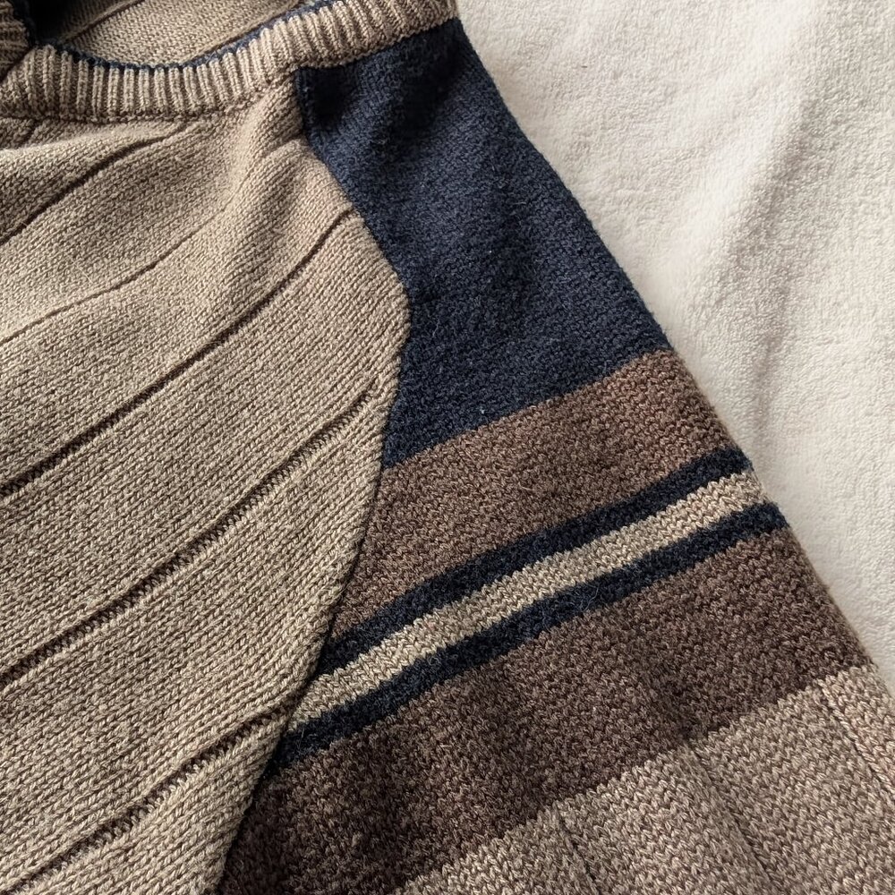 90s Earth Tone Ribbed Knit Sweater - Picture 4 of 6